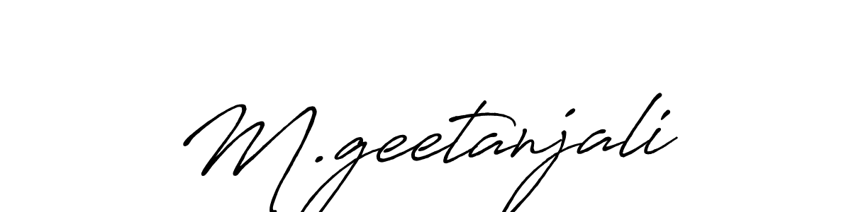 Create a beautiful signature design for name M.geetanjali. With this signature (Antro_Vectra_Bolder) fonts, you can make a handwritten signature for free. M.geetanjali signature style 7 images and pictures png