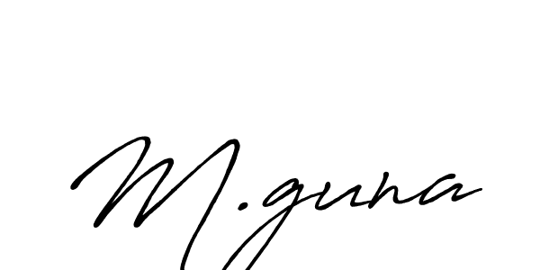 Create a beautiful signature design for name M.guna. With this signature (Antro_Vectra_Bolder) fonts, you can make a handwritten signature for free. M.guna signature style 7 images and pictures png
