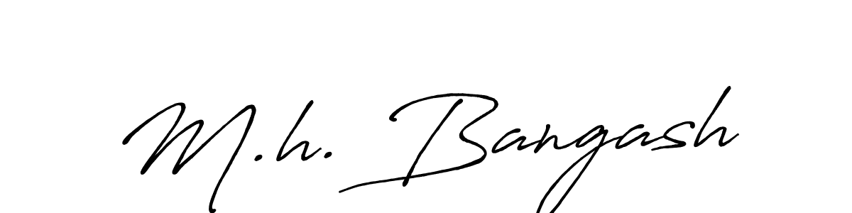 The best way (Antro_Vectra_Bolder) to make a short signature is to pick only two or three words in your name. The name M.h. Bangash include a total of six letters. For converting this name. M.h. Bangash signature style 7 images and pictures png