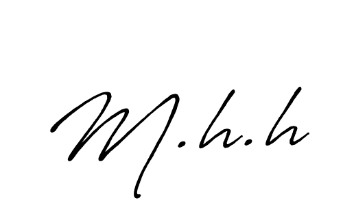 Create a beautiful signature design for name M.h.h. With this signature (Antro_Vectra_Bolder) fonts, you can make a handwritten signature for free. M.h.h signature style 7 images and pictures png