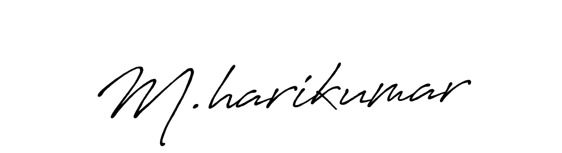 Make a beautiful signature design for name M.harikumar. With this signature (Antro_Vectra_Bolder) style, you can create a handwritten signature for free. M.harikumar signature style 7 images and pictures png