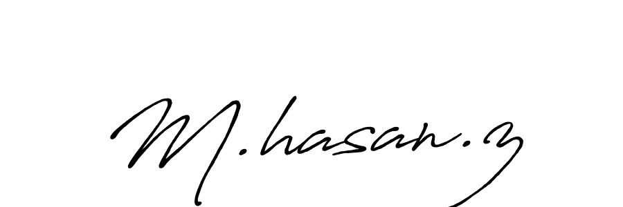 Make a beautiful signature design for name M.hasan.z. With this signature (Antro_Vectra_Bolder) style, you can create a handwritten signature for free. M.hasan.z signature style 7 images and pictures png