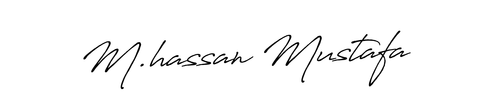 Make a beautiful signature design for name M.hassan Mustafa. With this signature (Antro_Vectra_Bolder) style, you can create a handwritten signature for free. M.hassan Mustafa signature style 7 images and pictures png