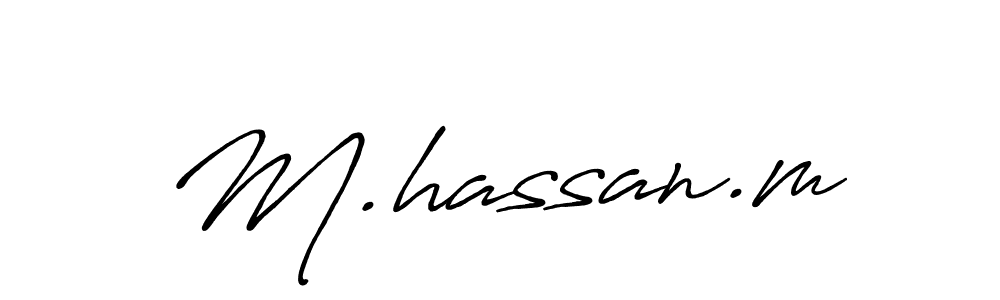 The best way (Antro_Vectra_Bolder) to make a short signature is to pick only two or three words in your name. The name M.hassan.m include a total of six letters. For converting this name. M.hassan.m signature style 7 images and pictures png