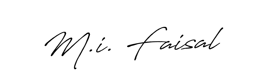 Use a signature maker to create a handwritten signature online. With this signature software, you can design (Antro_Vectra_Bolder) your own signature for name M.i. Faisal. M.i. Faisal signature style 7 images and pictures png