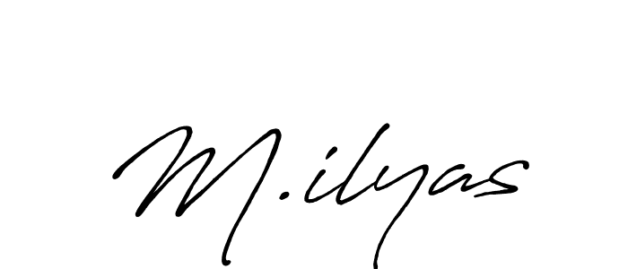 Also we have M.ilyas name is the best signature style. Create professional handwritten signature collection using Antro_Vectra_Bolder autograph style. M.ilyas signature style 7 images and pictures png
