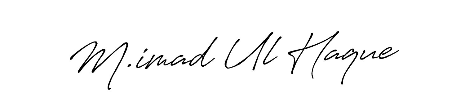 Also You can easily find your signature by using the search form. We will create M.imad Ul Haque name handwritten signature images for you free of cost using Antro_Vectra_Bolder sign style. M.imad Ul Haque signature style 7 images and pictures png