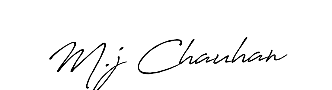 Design your own signature with our free online signature maker. With this signature software, you can create a handwritten (Antro_Vectra_Bolder) signature for name M.j Chauhan. M.j Chauhan signature style 7 images and pictures png