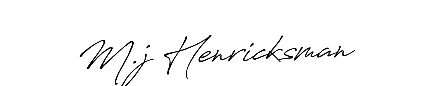 M.j Henricksman stylish signature style. Best Handwritten Sign (Antro_Vectra_Bolder) for my name. Handwritten Signature Collection Ideas for my name M.j Henricksman. M.j Henricksman signature style 7 images and pictures png