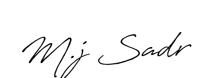 How to make M.j Sadr signature? Antro_Vectra_Bolder is a professional autograph style. Create handwritten signature for M.j Sadr name. M.j Sadr signature style 7 images and pictures png