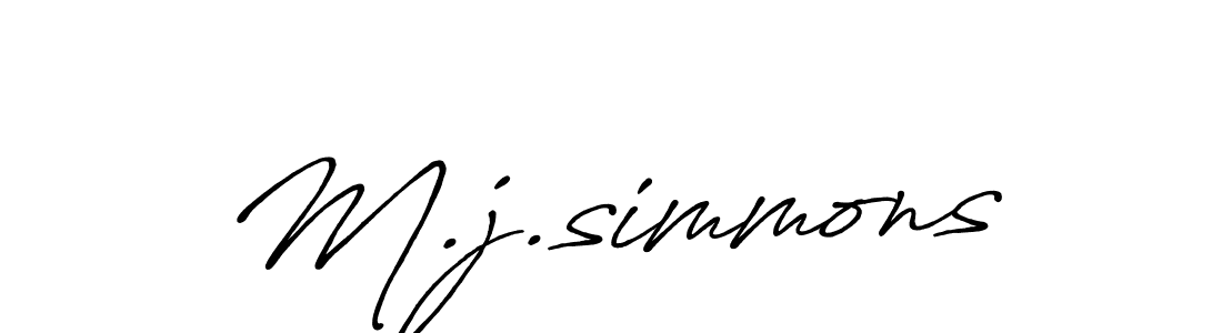 You should practise on your own different ways (Antro_Vectra_Bolder) to write your name (M.j.simmons) in signature. don't let someone else do it for you. M.j.simmons signature style 7 images and pictures png