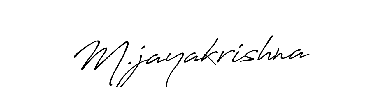 How to make M.jayakrishna name signature. Use Antro_Vectra_Bolder style for creating short signs online. This is the latest handwritten sign. M.jayakrishna signature style 7 images and pictures png