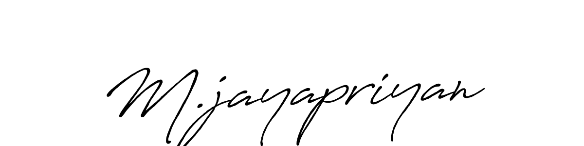 Make a beautiful signature design for name M.jayapriyan. With this signature (Antro_Vectra_Bolder) style, you can create a handwritten signature for free. M.jayapriyan signature style 7 images and pictures png