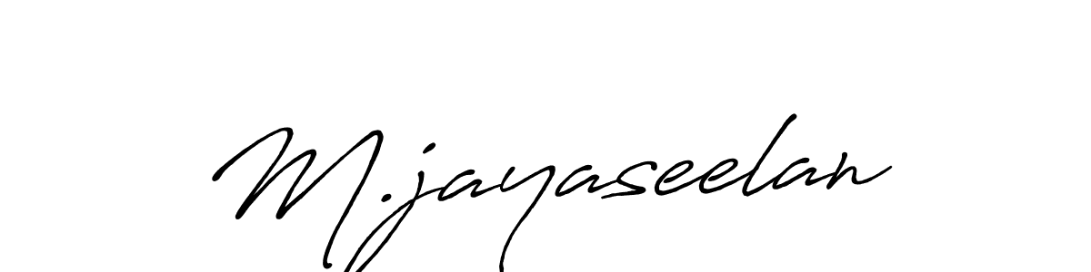 if you are searching for the best signature style for your name M.jayaseelan. so please give up your signature search. here we have designed multiple signature styles  using Antro_Vectra_Bolder. M.jayaseelan signature style 7 images and pictures png