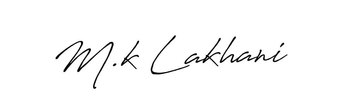 Antro_Vectra_Bolder is a professional signature style that is perfect for those who want to add a touch of class to their signature. It is also a great choice for those who want to make their signature more unique. Get M.k Lakhani name to fancy signature for free. M.k Lakhani signature style 7 images and pictures png