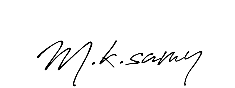 Design your own signature with our free online signature maker. With this signature software, you can create a handwritten (Antro_Vectra_Bolder) signature for name M.k.samy. M.k.samy signature style 7 images and pictures png