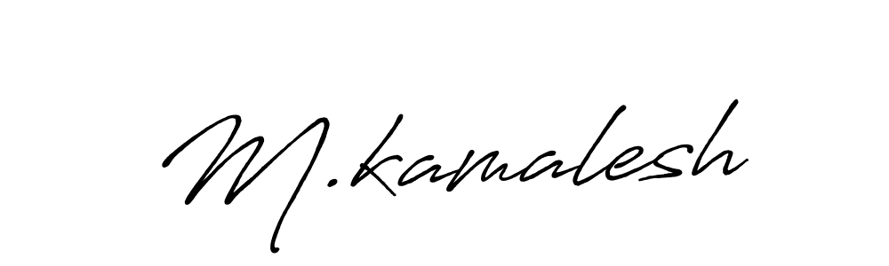 The best way (Antro_Vectra_Bolder) to make a short signature is to pick only two or three words in your name. The name M.kamalesh include a total of six letters. For converting this name. M.kamalesh signature style 7 images and pictures png