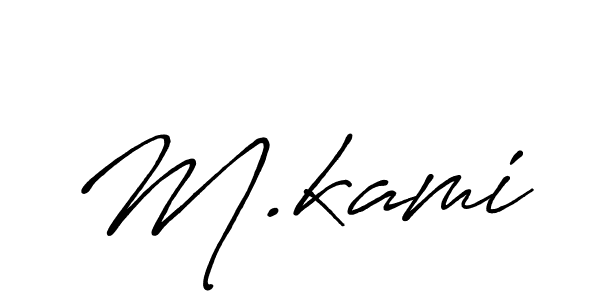 Create a beautiful signature design for name M.kami. With this signature (Antro_Vectra_Bolder) fonts, you can make a handwritten signature for free. M.kami signature style 7 images and pictures png