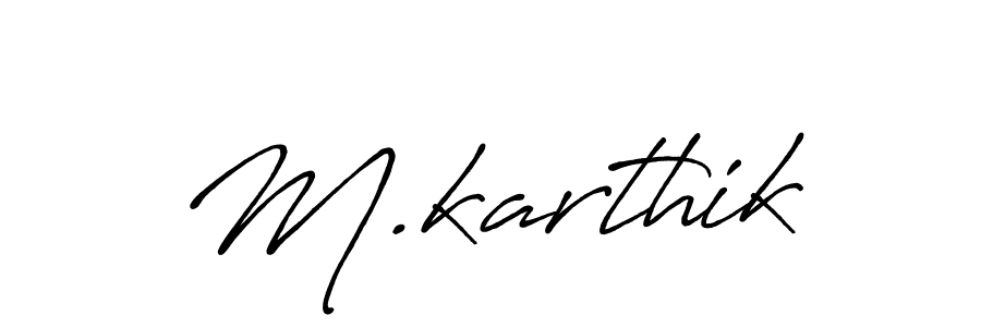 How to make M.karthik signature? Antro_Vectra_Bolder is a professional autograph style. Create handwritten signature for M.karthik name. M.karthik signature style 7 images and pictures png