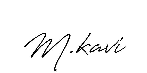 Use a signature maker to create a handwritten signature online. With this signature software, you can design (Antro_Vectra_Bolder) your own signature for name M.kavi. M.kavi signature style 7 images and pictures png