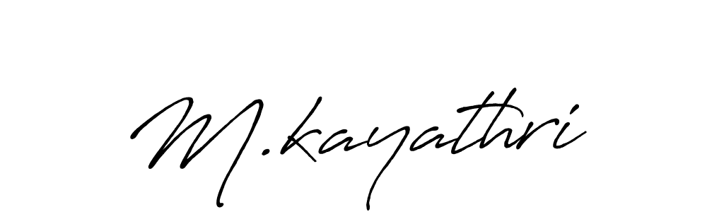 How to make M.kayathri name signature. Use Antro_Vectra_Bolder style for creating short signs online. This is the latest handwritten sign. M.kayathri signature style 7 images and pictures png