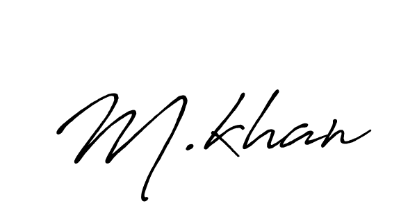 Design your own signature with our free online signature maker. With this signature software, you can create a handwritten (Antro_Vectra_Bolder) signature for name M.khan. M.khan signature style 7 images and pictures png