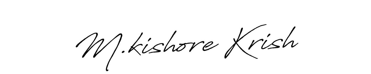 How to make M.kishore Krish signature? Antro_Vectra_Bolder is a professional autograph style. Create handwritten signature for M.kishore Krish name. M.kishore Krish signature style 7 images and pictures png