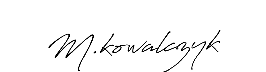 The best way (Antro_Vectra_Bolder) to make a short signature is to pick only two or three words in your name. The name M.kowalczyk include a total of six letters. For converting this name. M.kowalczyk signature style 7 images and pictures png