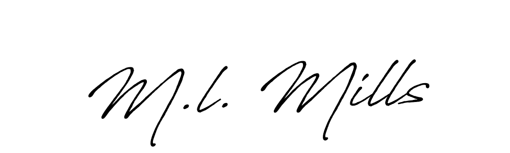 How to Draw M.l. Mills signature style? Antro_Vectra_Bolder is a latest design signature styles for name M.l. Mills. M.l. Mills signature style 7 images and pictures png