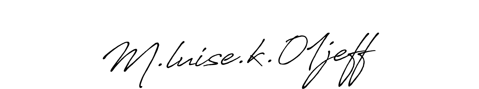 Create a beautiful signature design for name M.luise.k.01jeff. With this signature (Antro_Vectra_Bolder) fonts, you can make a handwritten signature for free. M.luise.k.01jeff signature style 7 images and pictures png