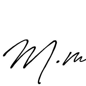 How to make M.m signature? Antro_Vectra_Bolder is a professional autograph style. Create handwritten signature for M.m name. M.m signature style 7 images and pictures png