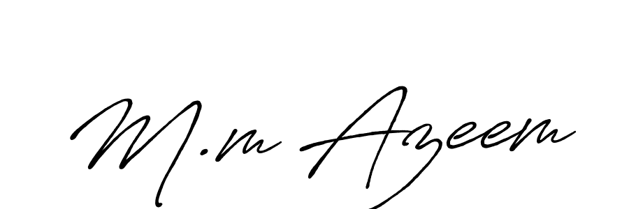 Use a signature maker to create a handwritten signature online. With this signature software, you can design (Antro_Vectra_Bolder) your own signature for name M.m Azeem. M.m Azeem signature style 7 images and pictures png