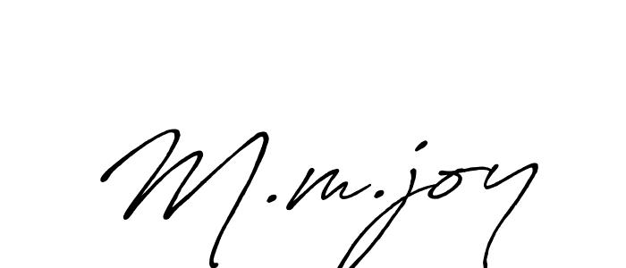 Make a beautiful signature design for name M.m.joy. With this signature (Antro_Vectra_Bolder) style, you can create a handwritten signature for free. M.m.joy signature style 7 images and pictures png