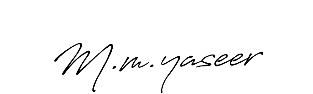 Also You can easily find your signature by using the search form. We will create M.m.yaseer name handwritten signature images for you free of cost using Antro_Vectra_Bolder sign style. M.m.yaseer signature style 7 images and pictures png