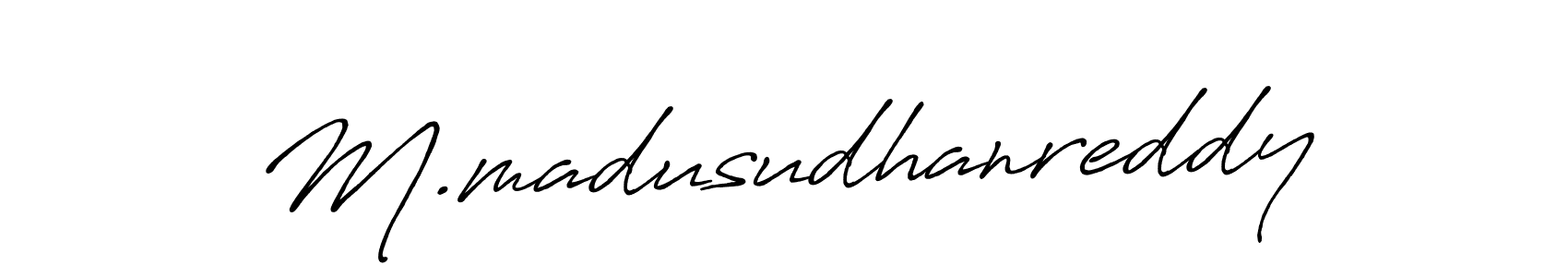 Use a signature maker to create a handwritten signature online. With this signature software, you can design (Antro_Vectra_Bolder) your own signature for name M.madusudhanreddy. M.madusudhanreddy signature style 7 images and pictures png