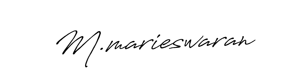 This is the best signature style for the M.marieswaran name. Also you like these signature font (Antro_Vectra_Bolder). Mix name signature. M.marieswaran signature style 7 images and pictures png