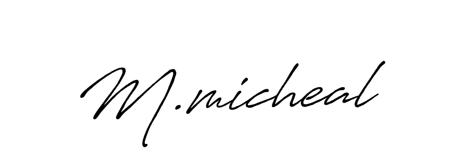 Use a signature maker to create a handwritten signature online. With this signature software, you can design (Antro_Vectra_Bolder) your own signature for name M.micheal. M.micheal signature style 7 images and pictures png