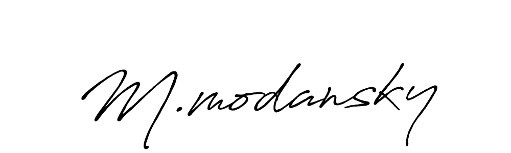 Design your own signature with our free online signature maker. With this signature software, you can create a handwritten (Antro_Vectra_Bolder) signature for name M.modansky. M.modansky signature style 7 images and pictures png