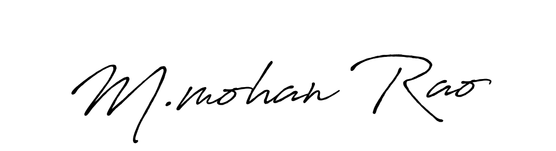 Antro_Vectra_Bolder is a professional signature style that is perfect for those who want to add a touch of class to their signature. It is also a great choice for those who want to make their signature more unique. Get M.mohan Rao name to fancy signature for free. M.mohan Rao signature style 7 images and pictures png