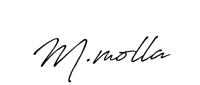 How to make M.molla name signature. Use Antro_Vectra_Bolder style for creating short signs online. This is the latest handwritten sign. M.molla signature style 7 images and pictures png