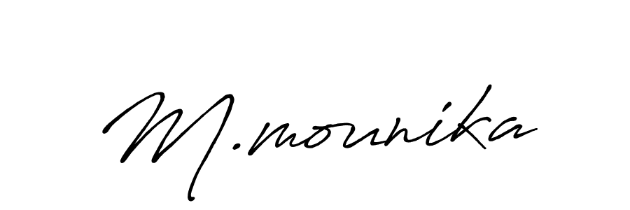 if you are searching for the best signature style for your name M.mounika. so please give up your signature search. here we have designed multiple signature styles  using Antro_Vectra_Bolder. M.mounika signature style 7 images and pictures png
