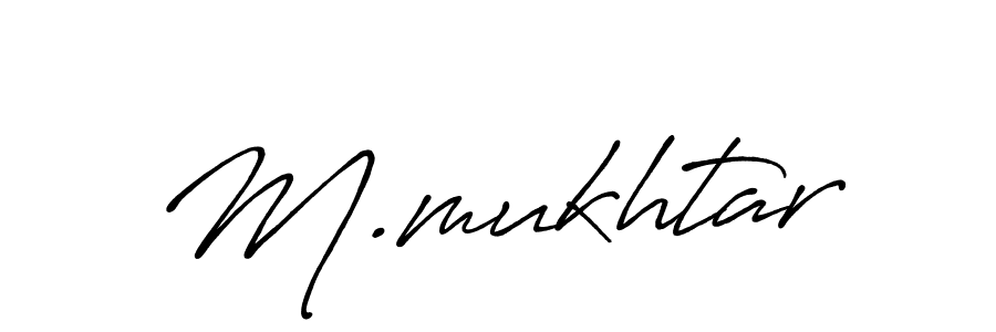 Design your own signature with our free online signature maker. With this signature software, you can create a handwritten (Antro_Vectra_Bolder) signature for name M.mukhtar. M.mukhtar signature style 7 images and pictures png