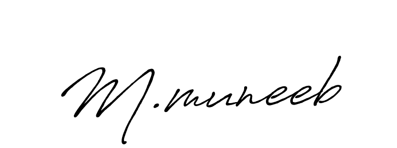 Design your own signature with our free online signature maker. With this signature software, you can create a handwritten (Antro_Vectra_Bolder) signature for name M.muneeb. M.muneeb signature style 7 images and pictures png