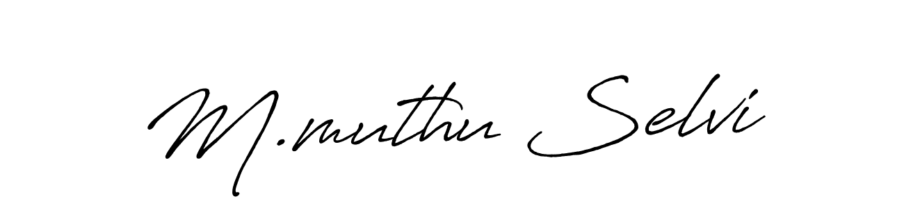 It looks lik you need a new signature style for name M.muthu Selvi. Design unique handwritten (Antro_Vectra_Bolder) signature with our free signature maker in just a few clicks. M.muthu Selvi signature style 7 images and pictures png