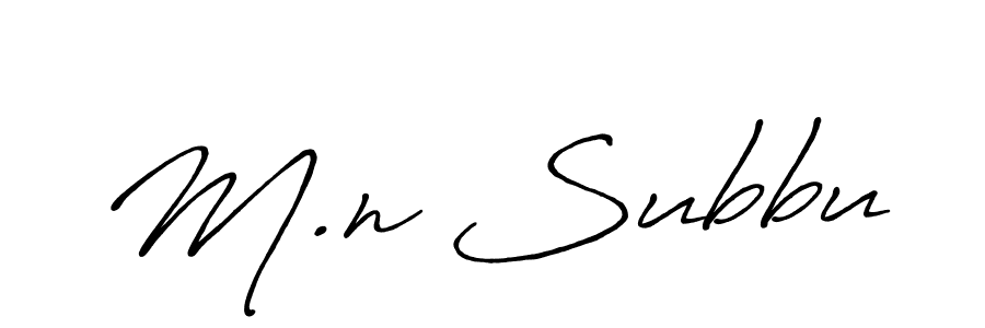 Use a signature maker to create a handwritten signature online. With this signature software, you can design (Antro_Vectra_Bolder) your own signature for name M.n Subbu. M.n Subbu signature style 7 images and pictures png