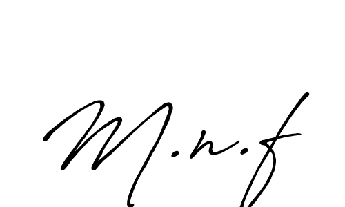 Make a beautiful signature design for name M.n.f. With this signature (Antro_Vectra_Bolder) style, you can create a handwritten signature for free. M.n.f signature style 7 images and pictures png