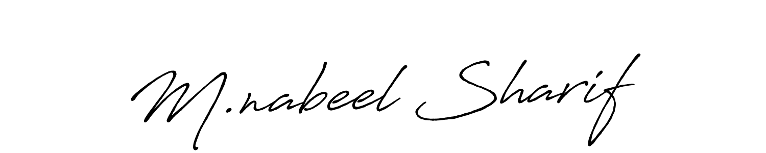 Design your own signature with our free online signature maker. With this signature software, you can create a handwritten (Antro_Vectra_Bolder) signature for name M.nabeel Sharif. M.nabeel Sharif signature style 7 images and pictures png