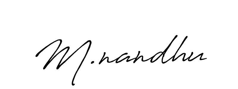 How to make M.nandhu signature? Antro_Vectra_Bolder is a professional autograph style. Create handwritten signature for M.nandhu name. M.nandhu signature style 7 images and pictures png