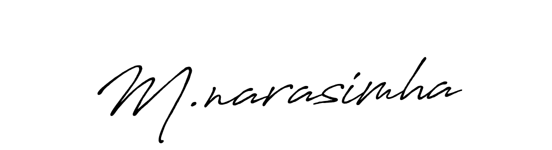 Create a beautiful signature design for name M.narasimha. With this signature (Antro_Vectra_Bolder) fonts, you can make a handwritten signature for free. M.narasimha signature style 7 images and pictures png