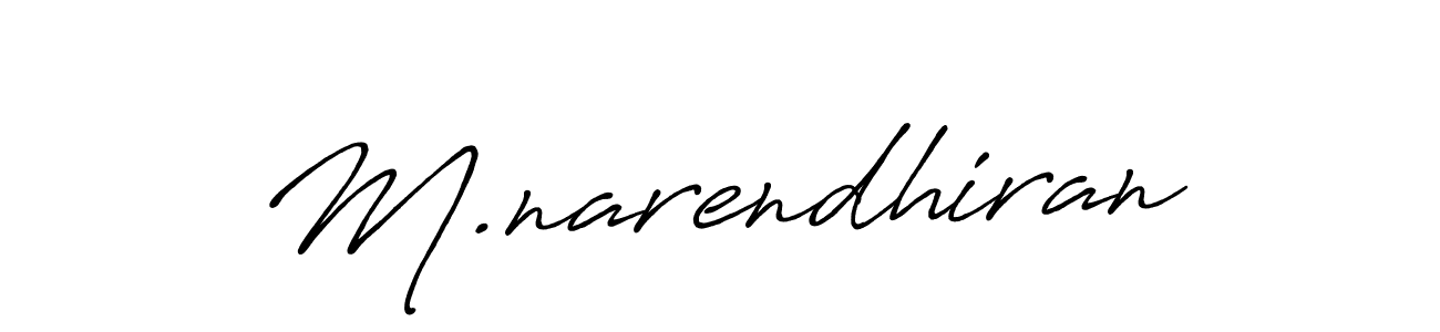 Create a beautiful signature design for name M.narendhiran. With this signature (Antro_Vectra_Bolder) fonts, you can make a handwritten signature for free. M.narendhiran signature style 7 images and pictures png